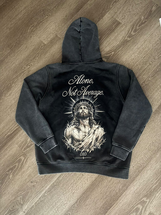 ALONE, NOT AVERAGE — 010 HOODIE